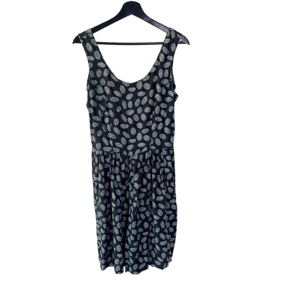 Vintage 90s Black White Swirl Print Sleeveless Romper Medium